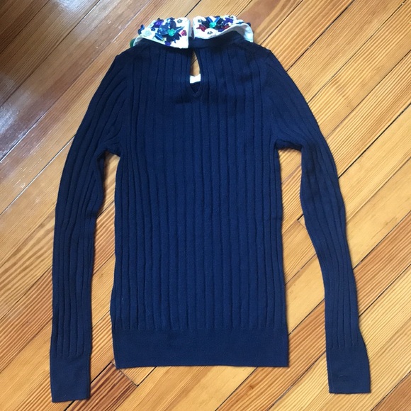NWT J Crew Limited-edition Tippi sweater w/ embellished sequin floral collar - Picture 6 of 6
